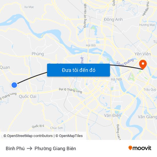 Bình Phú to Phường Giang Biên map