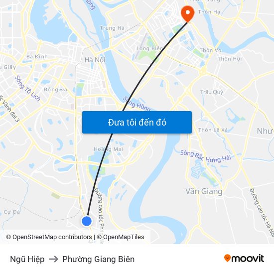 Ngũ Hiệp to Phường Giang Biên map