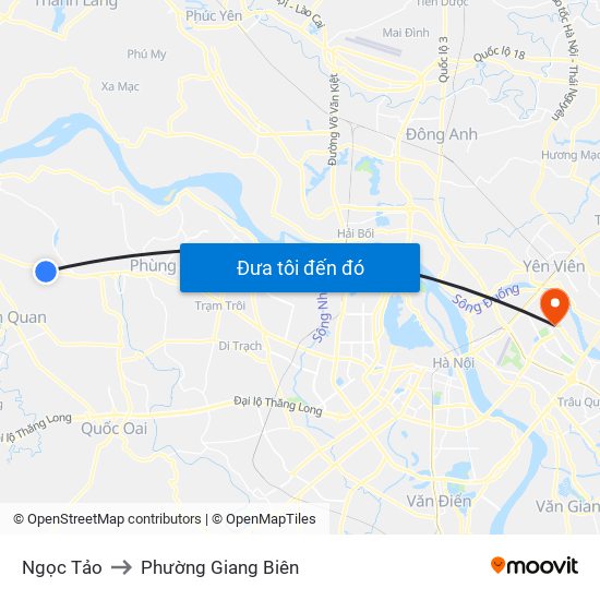 Ngọc Tảo to Phường Giang Biên map
