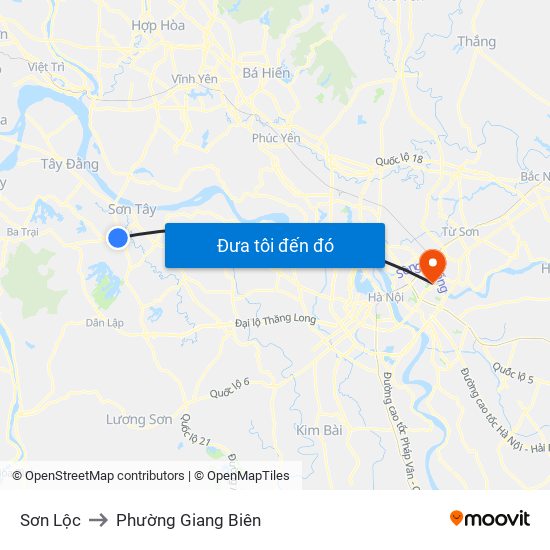 Sơn Lộc to Phường Giang Biên map
