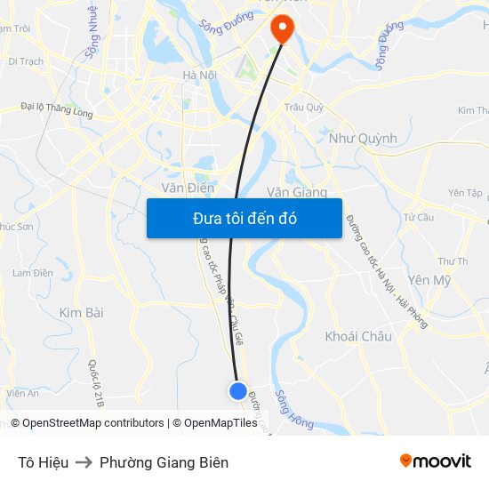 Tô Hiệu to Phường Giang Biên map