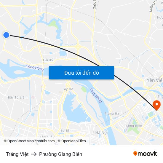 Tráng Việt to Phường Giang Biên map