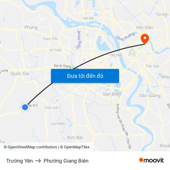 Trường Yên to Phường Giang Biên map