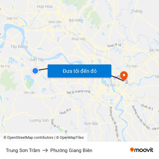 Trung Sơn Trầm to Phường Giang Biên map