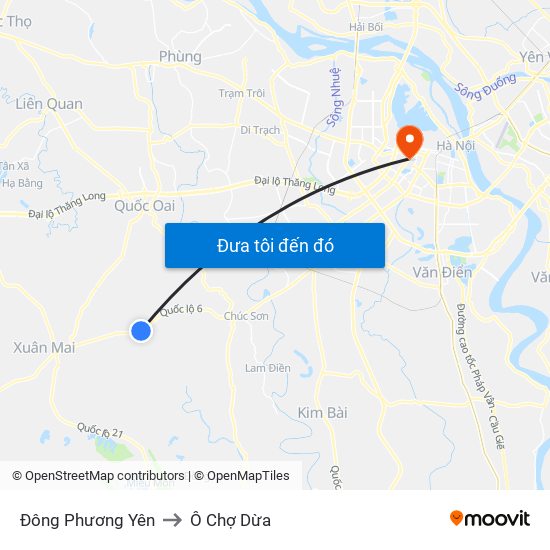 Đông Phương Yên to Ô Chợ Dừa map