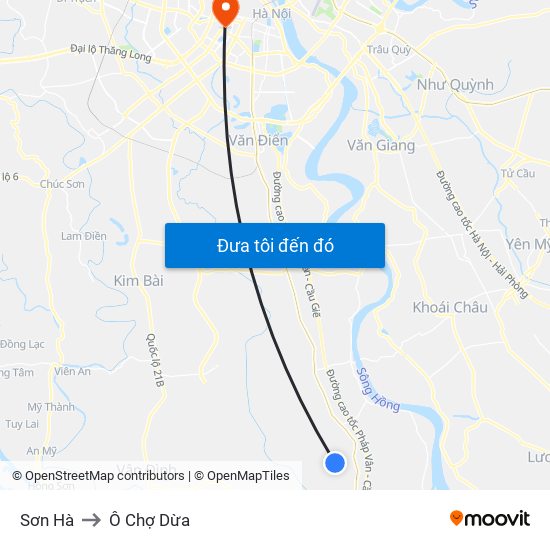 Sơn Hà to Ô Chợ Dừa map