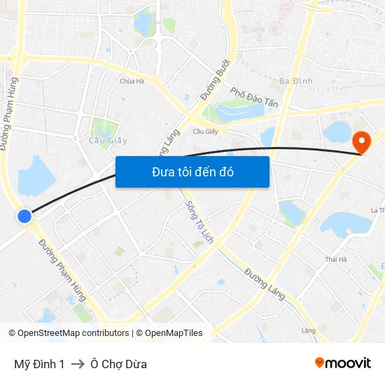 Mỹ Đình 1 to Ô Chợ Dừa map