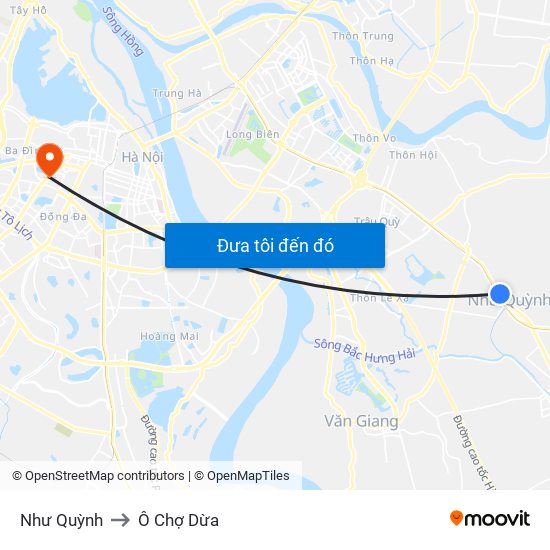 Như Quỳnh to Ô Chợ Dừa map