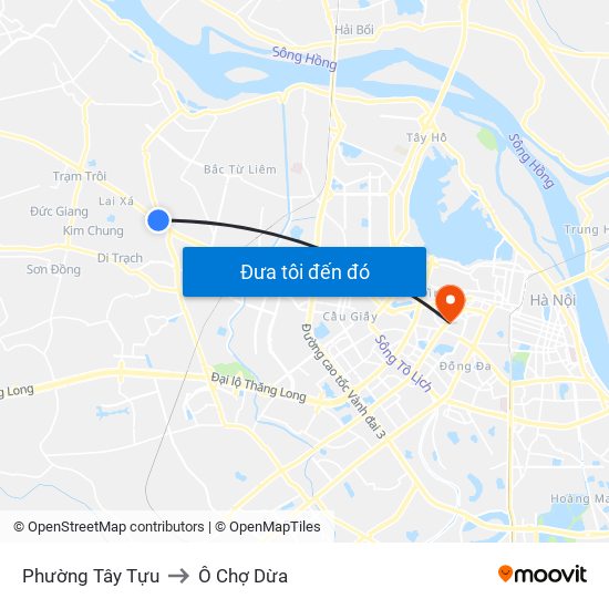Phường Tây Tựu to Ô Chợ Dừa map