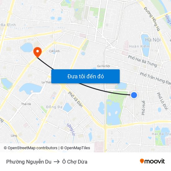 Phường Nguyễn Du to Ô Chợ Dừa map