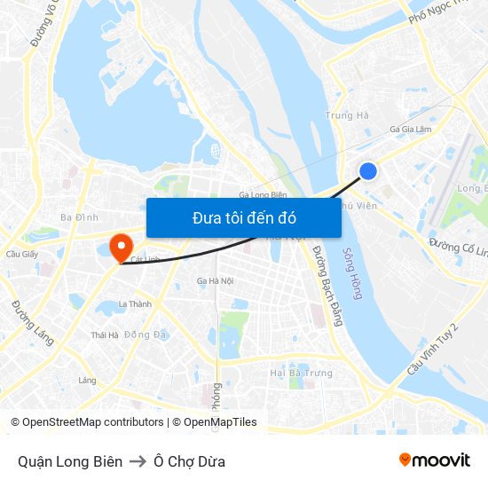 Quận Long Biên to Ô Chợ Dừa map