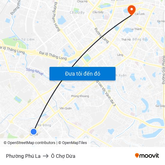 Phường Phú La to Ô Chợ Dừa map
