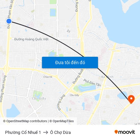 Phường Cổ Nhuế 1 to Ô Chợ Dừa map