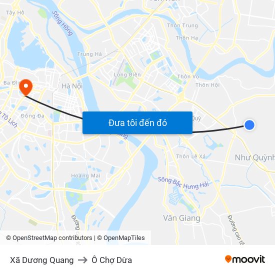 Xã Dương Quang to Ô Chợ Dừa map