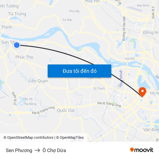 Sen Phương to Ô Chợ Dừa map