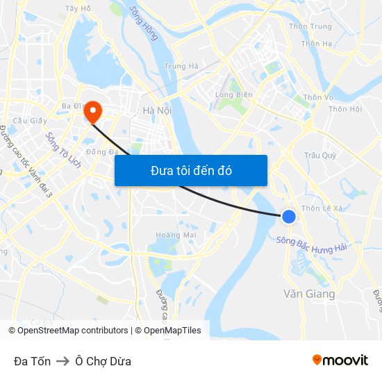 Đa Tốn to Ô Chợ Dừa map