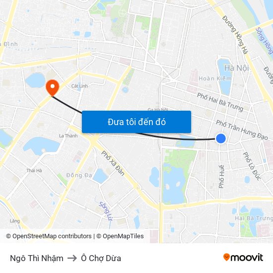 Ngô Thì Nhậm to Ô Chợ Dừa map