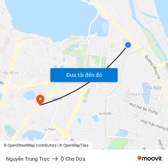 Nguyễn Trung Trực to Ô Chợ Dừa map