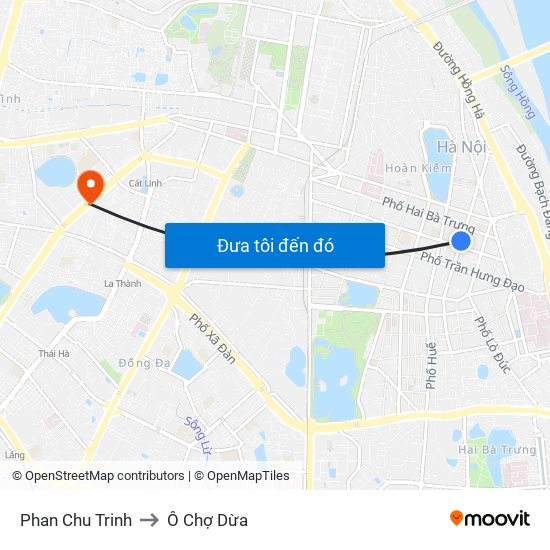 Phan Chu Trinh to Ô Chợ Dừa map