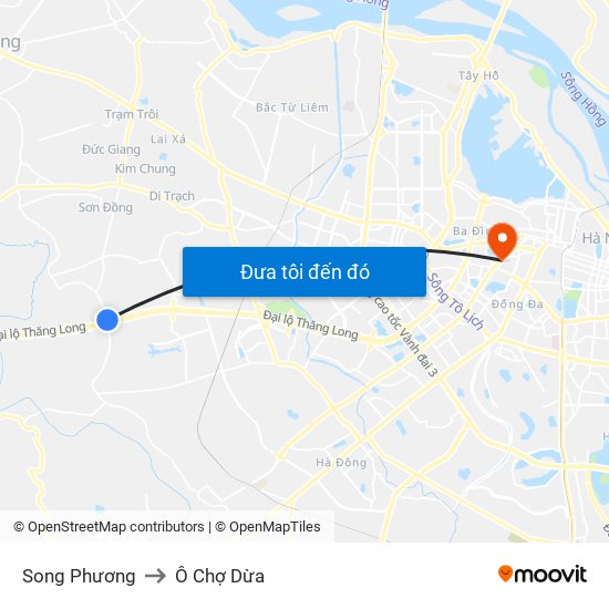 Song Phương to Ô Chợ Dừa map