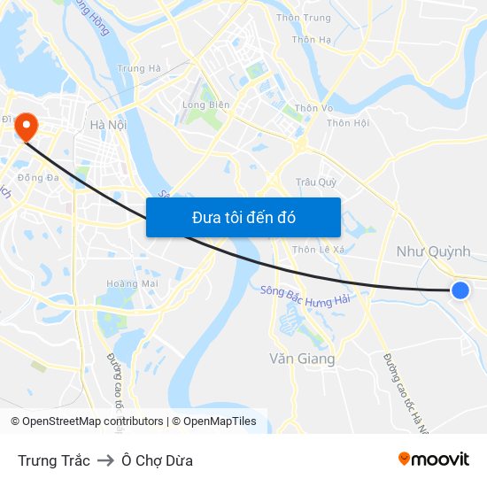 Trưng Trắc to Ô Chợ Dừa map