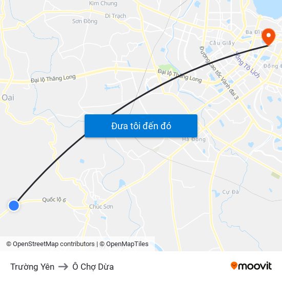 Trường Yên to Ô Chợ Dừa map