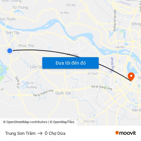 Trung Sơn Trầm to Ô Chợ Dừa map