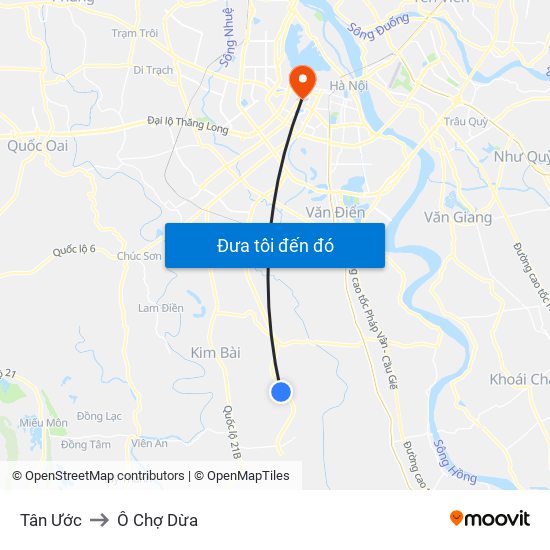 Tân Ước to Ô Chợ Dừa map