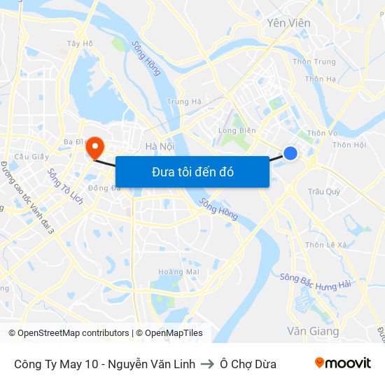 Công Ty May 10 - Nguyễn Văn Linh to Ô Chợ Dừa map