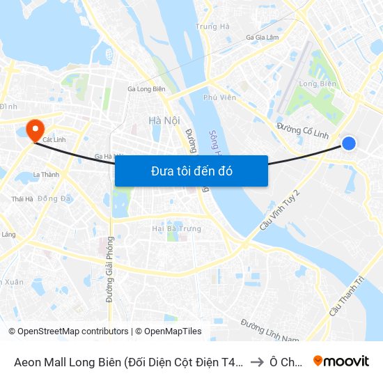 Aeon Mall Long Biên (Đối Diện Cột Điện T4a/2a-B Đường Cổ Linh) to Ô Chợ Dừa map