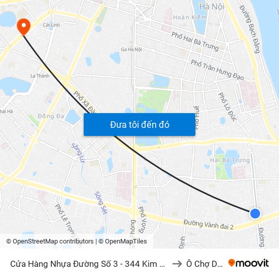 Cửa Hàng Nhựa Đường Số 3 - 344 Kim Ngưu to Ô Chợ Dừa map