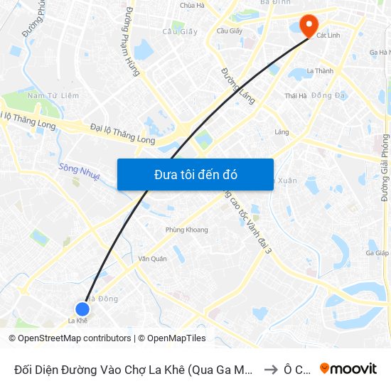 Đối Diện Đường Vào Chợ La Khê (Qua Ga Metro La Khê) - 405 Quang Trung (Hà Đông) to Ô Chợ Dừa map