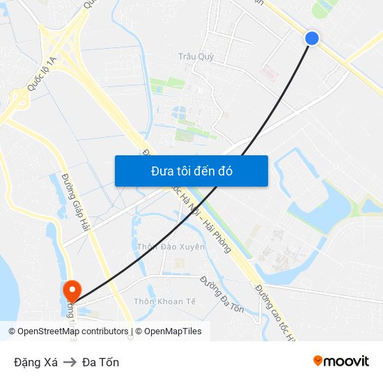 Đặng Xá to Đa Tốn map