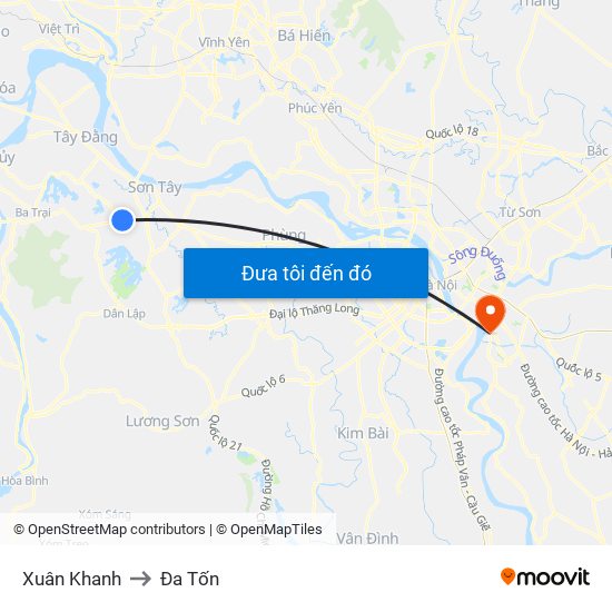 Xuân Khanh to Đa Tốn map