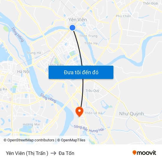 Yên Viên (Thị Trấn ) to Đa Tốn map