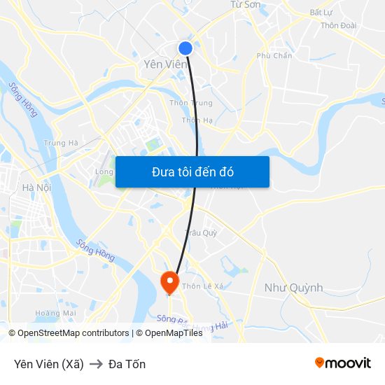 Yên Viên (Xã) to Đa Tốn map