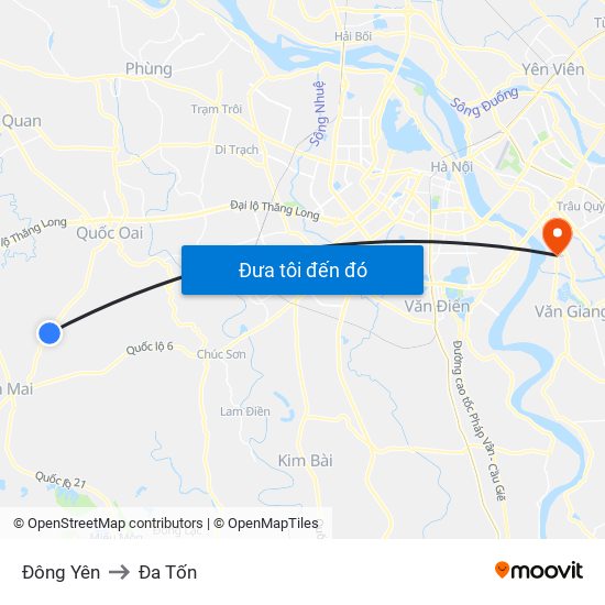 Đông Yên to Đa Tốn map