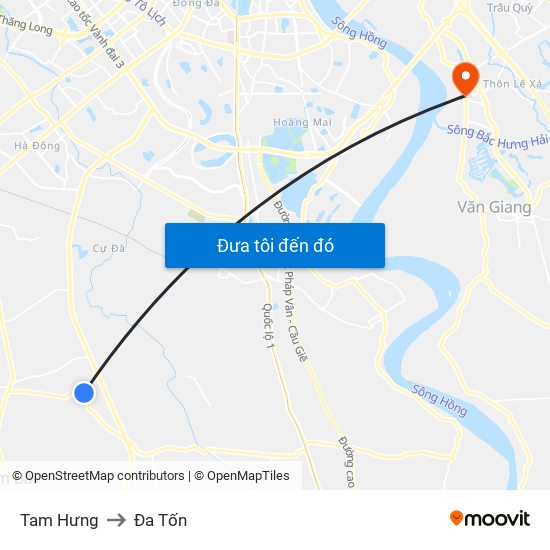 Tam Hưng to Đa Tốn map