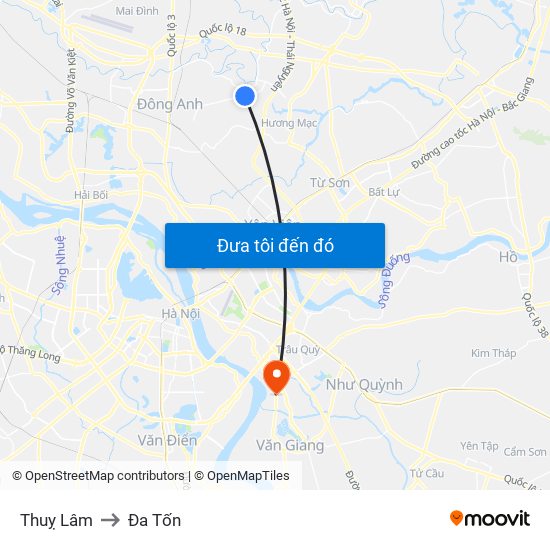 Thuỵ Lâm to Đa Tốn map