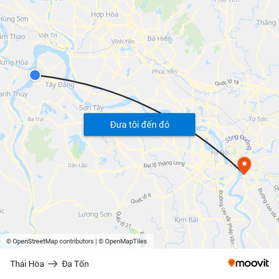 Thái Hòa to Đa Tốn map