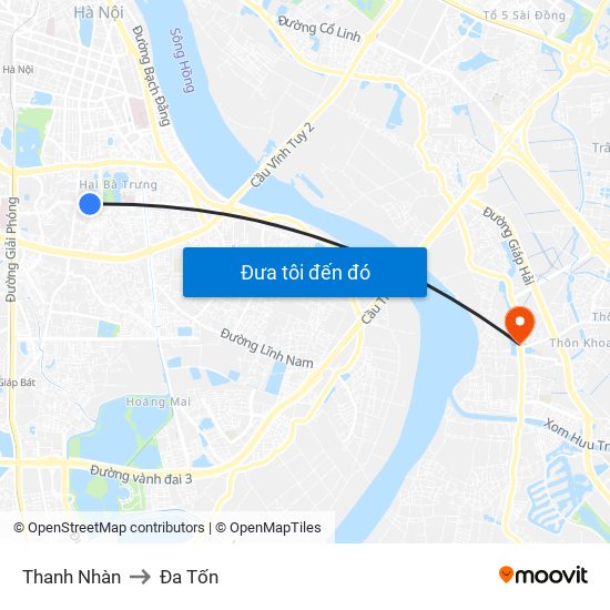 Thanh Nhàn to Đa Tốn map