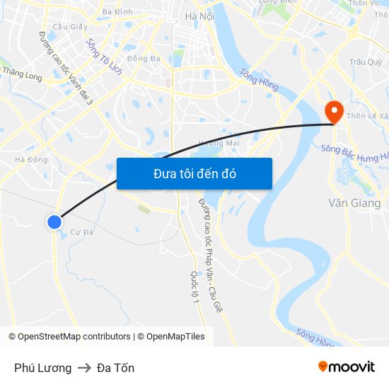 Phú Lương to Đa Tốn map