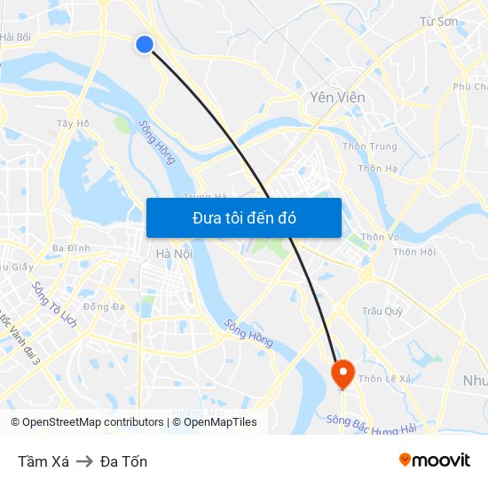 Tầm Xá to Đa Tốn map