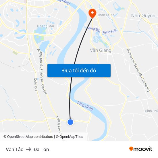 Vân Tảo to Đa Tốn map