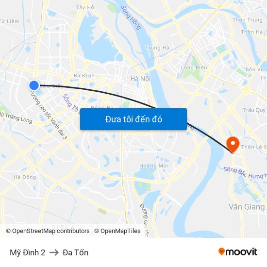 Mỹ Đình 2 to Đa Tốn map