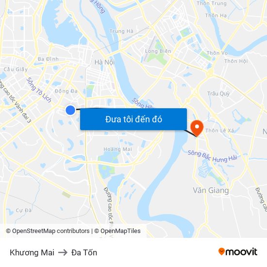 Khương Mai to Đa Tốn map