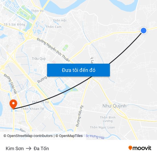 Kim Sơn to Đa Tốn map