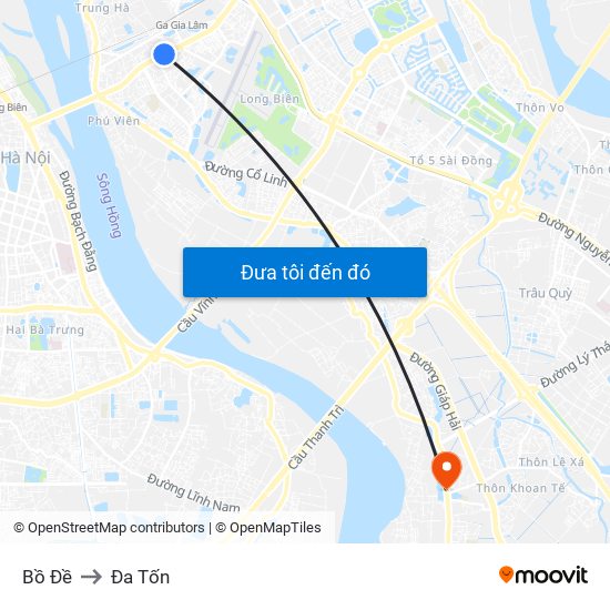 Bồ Đề to Đa Tốn map