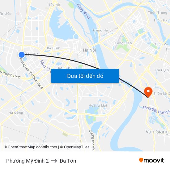 Phường Mỹ Đình 2 to Đa Tốn map