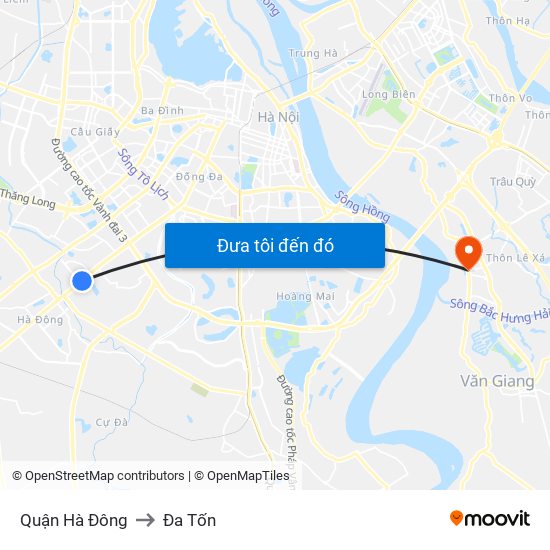 Quận Hà Đông to Đa Tốn map